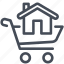 buy, cart, house, shopping 