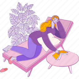 woman, reading, sleeping, resting, daybed, book, clothes 