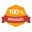 bronze, guarantee, label, percent 