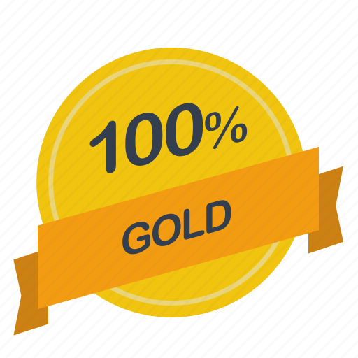 Gold, guarantee, label, percent icon - Download on Iconfinder