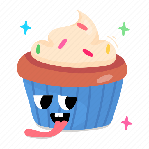 Muffin, cupcake, confectionery, dessert, sweet sticker - Download on Iconfinder
