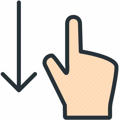 Down, finger, gestures icon - Download on Iconfinder