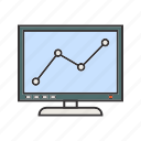 screen, statistics, graph line, monitor