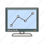 screen, statistics, graph line, monitor 