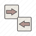 arrow, directions, left, right