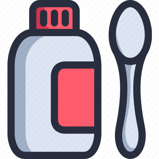 Medicine, spoon, medication, pharmacy, bottle, cough, syrup icon - Download on Iconfinder