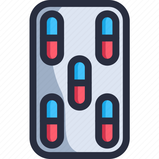 Medicine, pharmacy, medication, blister, blister pack, capsule, pills icon - Download on Iconfinder