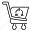 cart, arrow, refresh, shop, market, add, sale, order, redo 