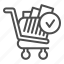 cart, shop, market, sale, store, delivery, trolley, checkmark, full 