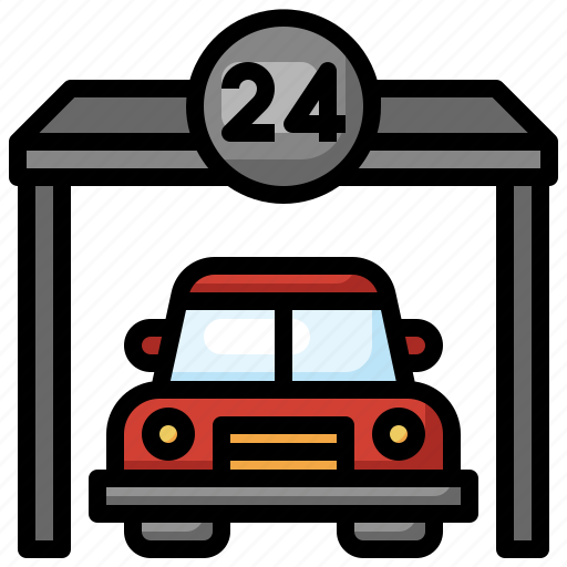 Garage, open, hours, help, car icon - Download on Iconfinder