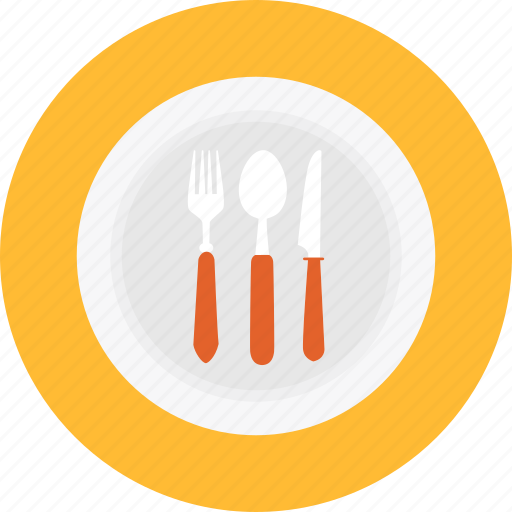Cutlery, dinner, fork, knife, plate, restaurant, spoon icon - Download on Iconfinder
