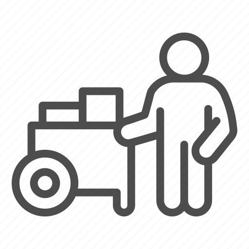 Food, cart, seller, street, wheel, human, box icon - Download on Iconfinder
