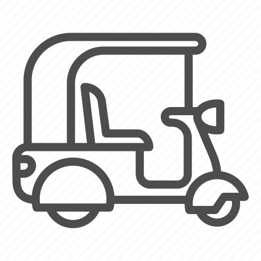 Moped, scooter, rickshaw, motor, transport, travel, roof icon - Download on Iconfinder
