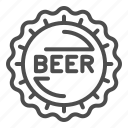 beer, bar, beverage, cap, drink, wave, emblem