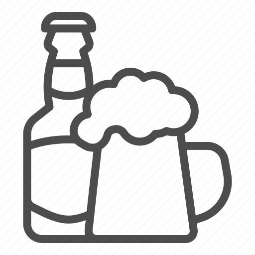 Bottle, drink, glass, beer, froth, mug, label icon - Download on Iconfinder