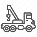 crane, truck, hook, machine, industrial, platform, transport