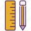 pencil, pen, write, edit, tool, writing, document, ruler, paper 