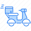 delivery bike, delivery, delivery-scooter, scooter, bike, shipping, transport, vehicle, box
