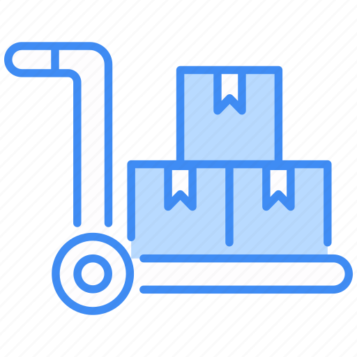 Delivery cart, trolley, cart, delivery, box, shipping, package icon - Download on Iconfinder