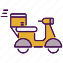 delivery bike, delivery, delivery-scooter, scooter, bike, shipping, transport, vehicle, box