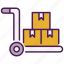 delivery cart, trolley, cart, delivery, box, shipping, package, parcel, logistics 
