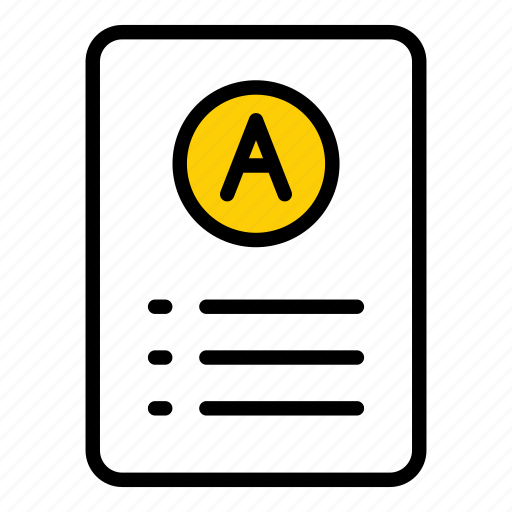 Grade sheet, result-sheet, result, grade, a-grade, exam, a-plus-grade icon - Download on Iconfinder
