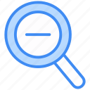 zoom out, zoom, magnifier, search, find, out, minus, magnifying, tool