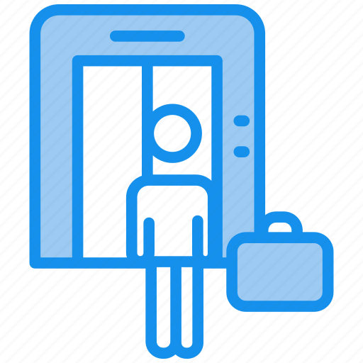 Elevator, lift, hotel, building, down, door, service icon - Download on Iconfinder