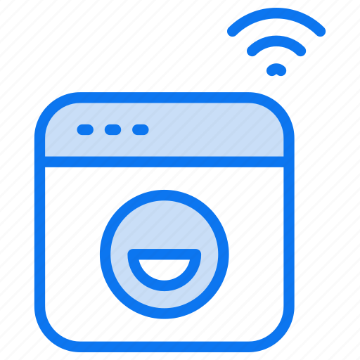 Smart, washing, machine, washing-machine, technology, internet-of-things, wifi icon - Download on Iconfinder