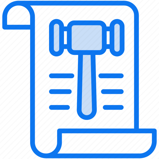 Legal, law, justice, judge, court, document, hammer icon - Download on Iconfinder