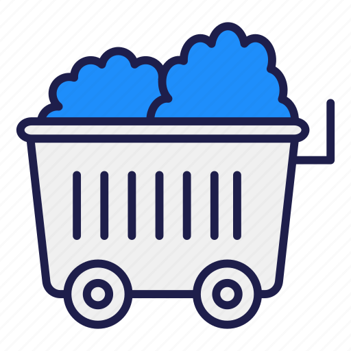 Coal, minning, mine, coal cart, trolly, construction cart, mine chariot icon - Download on Iconfinder