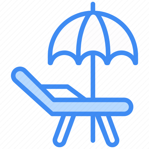 Beach chair, beach, summer, chair, umbrella, vacation, holiday icon - Download on Iconfinder