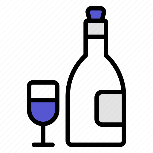Wine, drink, alcohol, glass, beverage, bottle, champagne icon - Download on Iconfinder