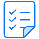 list, checklist, document, clipboard, menu, paper, file, task, report, check