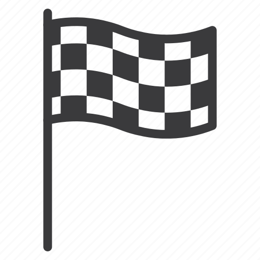 Checkered, finish, flag, flagpole, location, race icon - Download on Iconfinder