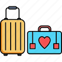 honeymoon bag, suitcase, bag, briefcase, love-bag, honeymoon, travelling-bag, honeymoon-suitcase, romance