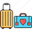 honeymoon bag, suitcase, bag, briefcase, love-bag, honeymoon, travelling-bag, honeymoon-suitcase, romance 