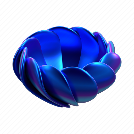 Flower, abstract shape, future, geometric, blossom, iridescent, holographic 3D illustration - Download on Iconfinder