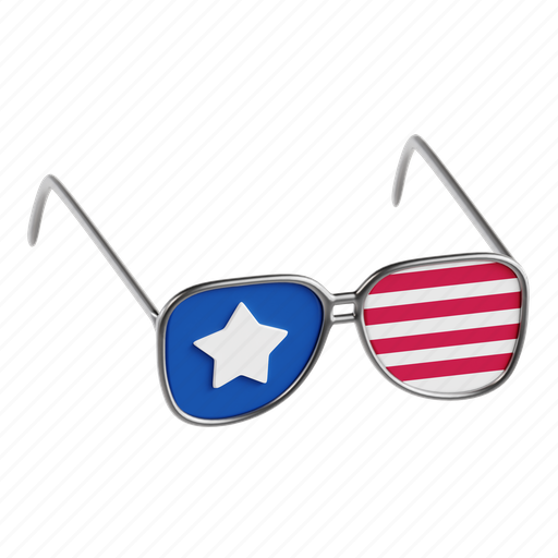 Glasess, glasses, festive, celebratory, fun, american glasses 3D illustration - Download on Iconfinder