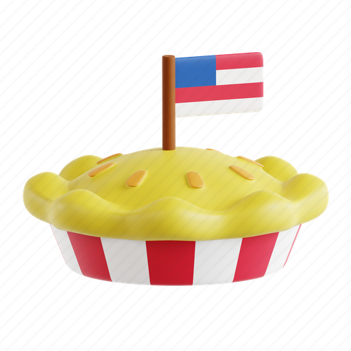 Pie, traditional food, dessert, festive, independence day 3D illustration - Download on Iconfinder