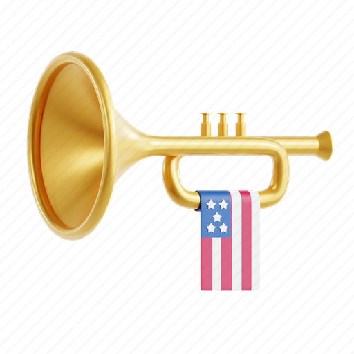 Trumpet, music, fanfare, celebration, festive 3D illustration - Download on Iconfinder