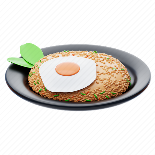 Dinner, rice, cuisine, asian, meal, egg, dish 3D illustration - Download on Iconfinder