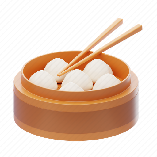Dumpling, cuisine, dish, dim sum, china, meal, steamed 3D illustration - Download on Iconfinder