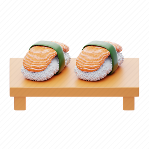 Raw, sashimi, seafood, fish, salmon, fresh, sushi 3D illustration - Download on Iconfinder