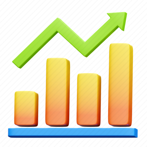 Growth chart, chart, analytics, diagram, business 3D illustration - Download on Iconfinder