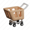cart, cart 3d, container, shop, e commerce, purchase, buying, wagon 