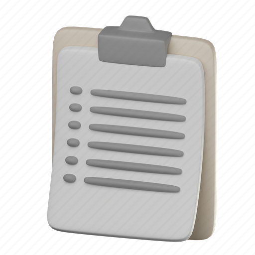 Task, task 3d, document, clipboard, data, checklist, reminder 3D illustration - Download on Iconfinder