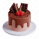 cake, dessert, chocolate cake, strawberry