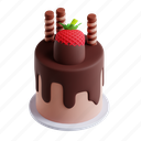 cake, strawberry, chocolate cake, delicious 