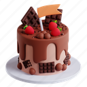 cake, chocolate cake, strawberry, chocolate 